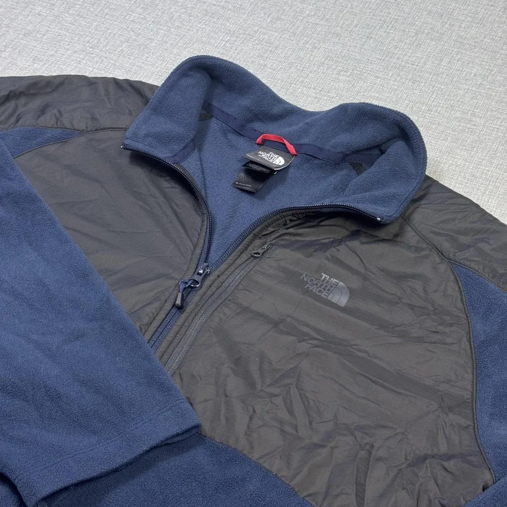 The North Face Jacket Mens XL Blue Windbreaker Fleece Lined Full Zip Vietnam
